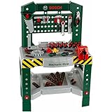 Theo Klein 8574 Bosch Werkbank 77-teilig | Mit Schraubendreher und -schlüssel, Zange, Hammer und vielem mehr | Arbeitsplatte mit Lernfunktion | Maße: 57cmx35cmx86cm | Spielzeug für Kinder ab 3 Jahren