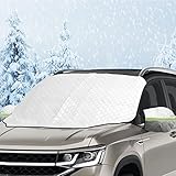 Lechin Frontscheibenabdeckung Winter - Windschutzscheibenabdeckung mit 3 Magnete - Frontscheibenabdeckung - 154 * 128 cm - 2 Rückspiegelabdeckungen