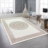 Teppich-Traum Wohnzimmer Schlafzimmer Teppich Kurzflorteppich Designerteppich modern edel Orient glänzend Ornamente Creme beige 140 x 200 cm