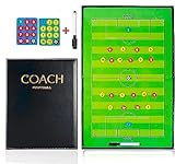 CREADY Taktiktafel Fußball, Taktikboard Fussball, Trainermappe Fußball Taktikmappe Fußball mit Marker Stift enthalten magnetische Chips und Marker