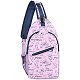 Disney Stitch Sling Bag, Brusttasche Umhängetasche mit Gepolstertem Träger & Mehreren Fächern- Geschenke für Mädchen