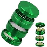 RUNEAY Premium Kräutermühle,Premium Metal Herb Grinder-Kräutermühle,Pollen Grinder Crusher für Spice Kräuter Gewürze Herb Kaffee 4-Teiliges Set mit Pollen Scraper Ø63mm