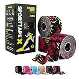 SPORTTAPE 3 Rollen Kinesiologie Tape Wild - 5 cm × 5 m – elastisch & wasserfest Physio/tape sport, hautfreundlich Baumwolle, starke Haftung, selbstklebend, latexfrei für Muskel- & Gelenk-Support