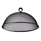 Ailovone Eisen Fliegenhaube Lebensmittel Abdeckhaube Kuchenhaube Mesh Kuchen Abdeckung Fruchtfliegen Küche Fliegenschutz Für Draußen Camping Partys Picknicks (Schwarz-1PCS)