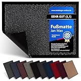 Jan Max Fußmatte, Hohe Saugfähigkeit, Sauberlaufmatte, Türmatte, rutschfest und Sicher, Einfache Reinigung, Qualität Schmutzfangmatte 40 x 60 cm in dunkel grau anthrazit schwarz