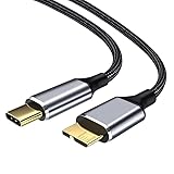 DUOBAGMA USB C auf Micro B Kabel Festplattenkabel geflochten USB 3.0 Typ C Stecker auf Micro B Stecker für MacBook Toshiba Canvio