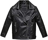Echinodon Kinder Bikerjacke Lederjacke Jungen Motorradjacke aus Kunstleder A140
