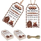 Serencatcher Geschenkanhänger mit Brownie-Motiv, für Mitarbeiter, Freiwillige, Lehrer, mit Schnur für Mitarbeiter, Kollegen, Freiwillige, Lehrer, 50 Stück