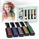 Magicat Haarkreide für Mädchen Set 2025 I 5 Farben mit Kamm I Kinderschminke Fasching & Karneval Schminke I Fasching Haarfarbe auswaschbar I Mitgebsel Kindergeburtstag & Geschenk 3 bis 7 Jahre