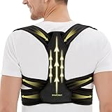 Rücken Geradehalter, Einstellbare Schultergurt Haltungskorrektur Rücken Damen und Herren und Bietet Schmerzlinderung von Nacken, Schulter und oberem und unteren Rücken (Small/Medium)