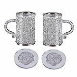 AOOOWER Glas-Kaffeetasse mit Griff, doppellagig, Wärmeisolierung, Wasserbecher, Trinkbecher, Weingläser, Teetassen