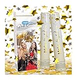 PrimePure Konfettikanonen - Poppers mit Goldenen Sternen - 2er Pack - Konfetti Kanone Perfekt für Hochzeiten, Partys, Geburtstage und Festliche Veranstaltungen