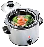 Rosenstein & Söhne Slow Cooker: Elektrischer Schongarer, Keramik-Gartopf, Glasdeckel, 1,4 Liter, 100 W (Elektrischer Topf, Elektrokochtopf, Elektro Kochtopf mit Thermostat)