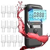 Alkoholtester Polizeigenau - Tragbarer Promillemessgerät mit digitaler LCD - Anzeige und 10 Düsen, Professioneller Alkoholmeter mit Gradgenauigkeit für den Einsatz in Autos, Wohnungen,Restaurants,Bars