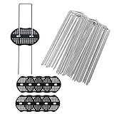 KPYZLBD Unkrautvlies Erdanker Bodenanker, 60 Erdnägel + 40 Pufferscheibe, U-Erdnägel aus Verzinktem (150 x 40mm, Ø2,5mm) für Unkrautfolie Kunstrasen wasserdichte Plane AußenzeltStabile