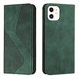 NEXCURIO Handy Hülle für Apple iPhone 11 Handyhülle mit Kartenfäch Klapphülle Klappbar Schutzhülle Leder Flip Wallet Case Cover Tasche Handytasche Stoßfeste - Grün