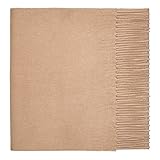 Lona Scott 100% Lammwolle Einfacher Schal, Beige