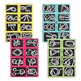 32 Stück Knobelspiele Metall, 3D Brainteaser Metall Puzzle,Knobelspiele Kit Denksportaufgaben, Puzzle Metallpuzzle Geschenke für Kinder Teenager & Erwachsene