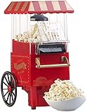 Rosenstein & Söhne Popkornmaker: Retro-Heißluft-Popcorn-Maschine, Miniatur-Rollwagen-Optik, 1.200 Watt (Popcorn Automat, Popcorn-selbermachen, Heimkino)