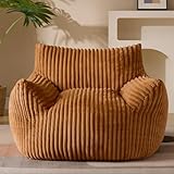 Gericco Riesiger Sitzsack aus Plüsch für Erwachsene, mit Armlehnen, orange, extra groß und bequem, für Wohnzimmer, Schlafzimmer und Schlafzimmer, gemütlich und flauschig, Mini-Sofa, Einzelsofa, Typ Nu
