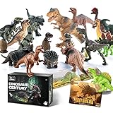 Dinosaurier Spielzeug – 20 Stück Dinosaurier Figuren Spielset mit Buch, Realistische Plastik Dinosaurier mit Baby Dino Ei Geburtstag Geschenk für Jungen Kinder, Lernspielzeug