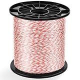 500m Weidezaunlitze,Weidezaun Elektrozaun Litze Weidezaunseil Weidezaun draht Kordel Zaun,6 x 0,15 NIRO, weiß-rot Elektroseil