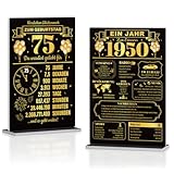 Putuo Decor 75 Geburtstag & Jahrgang 1950 Tafel Set – PVC Deko Schilder zum Geburtstag für Männer und Frauen