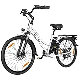 VARUN E Bike 26 Zoll, City E-Bike Damen Herren mit 250W Motor, 𝟒𝟖𝐕 Li-Ion Akku, Elektrofahrrad mit 𝐋𝐂𝐃 Display, 𝟒 Fahrmodi, City E-Fahrrad mit bis zu 𝟖𝟎𝐊𝐌