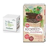 Floragard Bio Hochbeet-Erde in der Box 60 Liter & Universal Bio Hochbeet-Grundfüllung 60 Liter