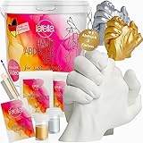Larella Made in Germany 3D Handabdruck-Set für Paare Geschenke - mit 2 FARBEN - Gipsabdruck-Set Hände Paar - Jahrestag Geschenk für Sie und Ihn - Gips Handabdruck Set