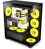 FOIFKIN F3 PC Gehäuse - Vorinstallierter 3 PWM ARGB-Lüfter, ATX Mid-Tower Gaming PC Gehäuse, 270° Panoramaglas mit Type-C (Schwarz, F3)
