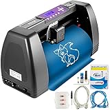 VEVOR Vinyl Schneideplotter Folienplotter 375 mm Offline Steuerung Schwarz Folienschneider Plotter mit Signmaster Software 3 Klingen Zubehör Kompatibel Windows Vinyldrucker Schneidemaschine