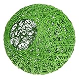 DECOMELODY Chic Rattan Ball Tischlichtabdeckung Runde Papierlampe Grüner Lampenschirm Für Stilvolle Inneneinrichtung Für Tischlampen Und Dekoration
