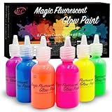 [6 x 28ml] iLC UV-Licht Bodypainting Schminke Schwarzlicht Körperfarbe für Body und Facepainting Fluoreszierende knalligen Neon Farben Körpermalfarben