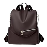 SKINRN Frauen Rucksack Leder Weibliche Vintage Tasche Reise Bagpack Damen Rucksack Braun