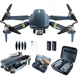 Bürstenlos Super Ausdauer Faltbare Quadcopter Drohne für Anfänger– 40+ Minuten Flugzeit, Wi-Fi FPV Drohne mit 120°Weitwinkel 4K HD Kamera, Bürstenloser Motor, Folge-Modus (2 Batterien)