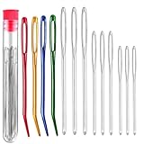Comforty 16tlg. GroßäUgiges Nadelset, Wollnadel zum Vernähen 4 GrößEn Groß Auge Stumpfe Nadel, Hand NäHnadel, Zum Weben Wolle HandgenäHtes Leder