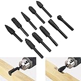 Holzraspel Raspel Set Feilen 10 tlg Holz Bohrer Fräser Set Bohrmaschine Schaft Werkzeug Holzschnitzerei Kugelfräser Zylinderfräser Zapfenfräser Konusfräser