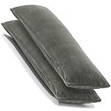 CelinaTex 2er Set Kissenbezug 40x120 cm Doppelpack Coral Fleece Kissenhülle, Seitenschläferkissen Bezug Stillkissenhülle Comfortable grau 5001372