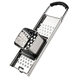 Edelstahl Spätzlereibe mit Auffangbehälter, Spätzlehobel Spätzlepresse Spätzlesieb 32,7 x 10,7 x 9 cm, Spülmaschinenfest, für Selbstgemachte Spätzle und Knöpfle