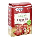 Dr. Oetker Gelierzucker für Erdbeer Konfitüre, 500 g, fertiger Gelierzucker, zum Selbermachen von Konfitüren & Gelees aus Erdbeeren, vegan