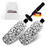 FACELIFT® Premium Felgenbürste extra flach – Profi Felgenreiniger Bürste mit Mikrofaser & Spritzschutz – passt in Enge Sportspeichen, Auto & Motorrad Felgenreinigung