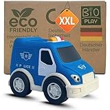BIOPLAY® XXL-Polizeiauto | Bio Kunststoff | Nachhaltiges Spielzeug ab 18 Monate für Jungen und Mädchen | Indoor und Outdoor | Polizeiwagen | Polizei | Polizeifahrzeug
