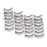 SHERCHPRY 14 Paare Farbige Falsche Wimpern Voll Cluster Q Gefälscht Wimpern Dünn Verlängerung Natürliche Wimpernbüschel Einzelne Wimpernbüschel Nachahmung Von