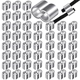 Furuising 50 Stück Seilklemme 6mm Quetschhülsen Pressklemmen Doppelhülsen Klemmhülsen, Würgeklemmen aus Aluminium mit Aufbewahrungsbox für 6mm Gummiseil Expanderseil Planenseil Drahtseil Kabel