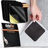 GripFix® Teppich Antirutschunterlage – STARKER Halt OHNE RÜCKSTÄNDE – MEHR Sicherheit IM Alltag – Waschbare & Wiederverwendbare Pads, 4er-Set | 8er-Set | 12er-Set (4, Schwarz)