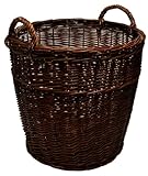 Gartenkorb hoch 55 50 cm Kartoffelkorb Kaminkorb Holzkorb Weide Kiepe Erntkorb Kaminholzkorb (55cm)