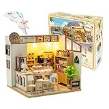 TOPBSFARNY DIY Montage Modellhaus für kreatives Milchteehaus/Blumenladen Miniaturarchitektonische Szene Exquisite handgefertigte Hüttendekoration kreative Geschenke für Freunde und Eltern