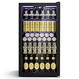 TRIUMPHKEY 95L Getränkekühlschrank mit Klima KÜHLUNG | Neu: Gleichmäßige Kühlung & frostfrei | 4 verstellbare Ablagen für 130 Dosen | Für Bar, Büro & Haushalt