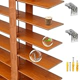 Massivholz Jalousien für Innenfenster, 5 cm Lamellen Lichtfilternde HolzJalousie, Sichtschutz Verdunkelungsvorhänge, horizontaux Fensterrollos für Wohnzimmer Büro Zuhause(Hellbraun)